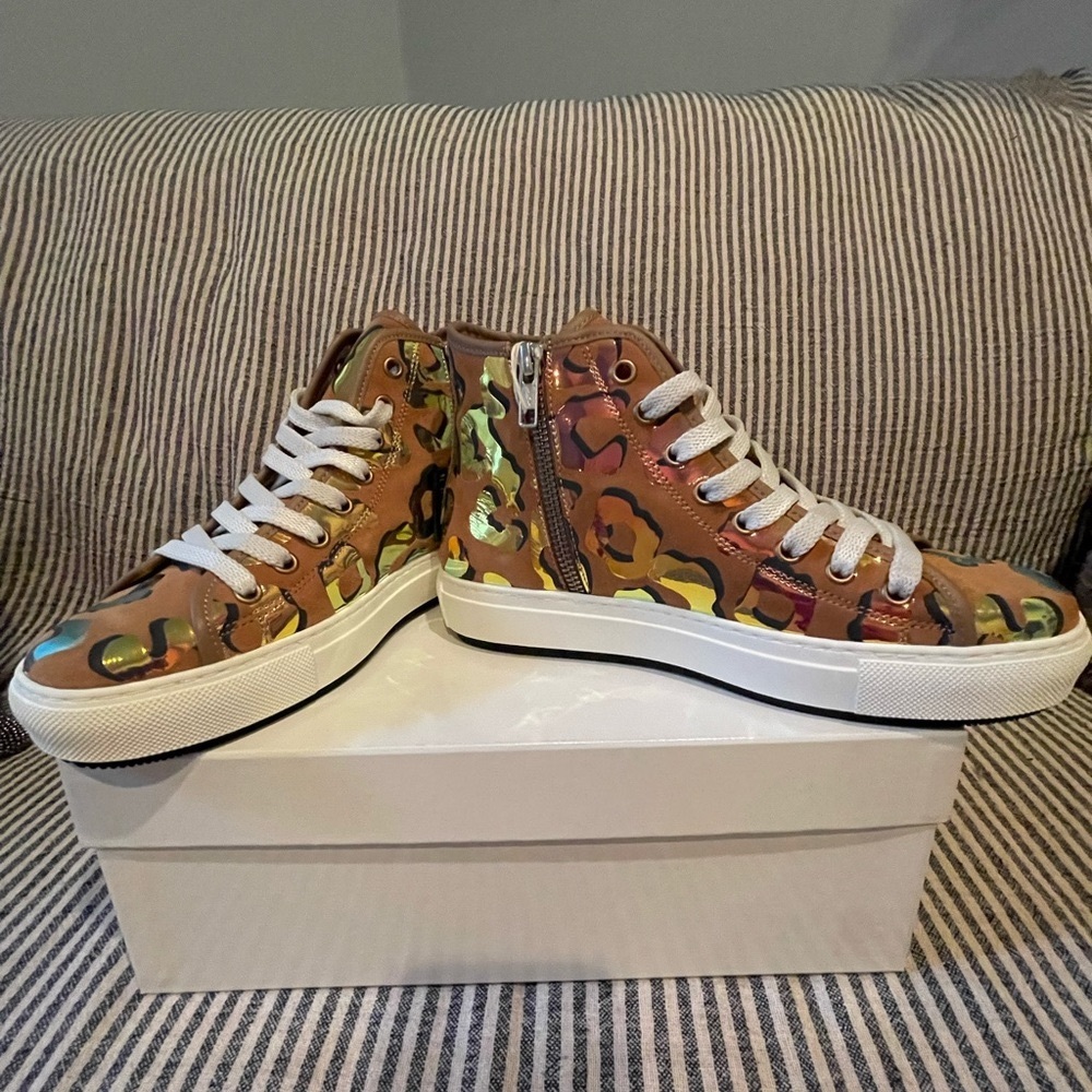 Italian suede high tops, brand new with the box. Size 36, 6 US